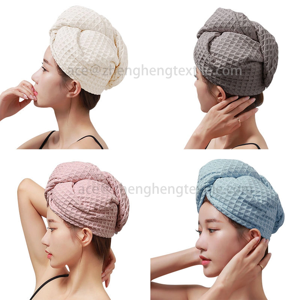 Factory Wholesales Free Sample Customized Quick Drying Super Absorbent Wrapped Microfiber Hair Turban Hair Towel