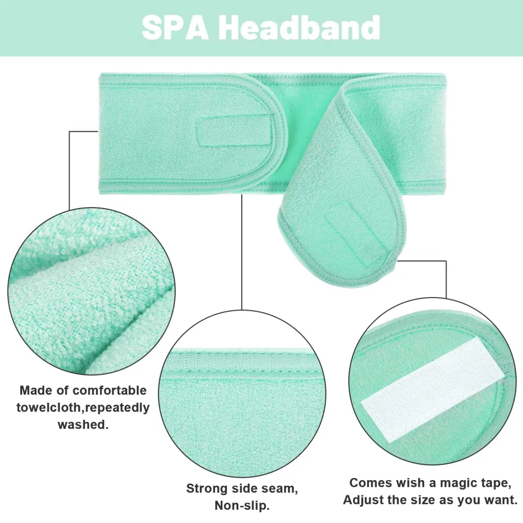 Soft Toweling Hair Accessories Girls Headbands for Face Washing Bath Makeup Hair Band Women Adjustable SPA Facial Headband