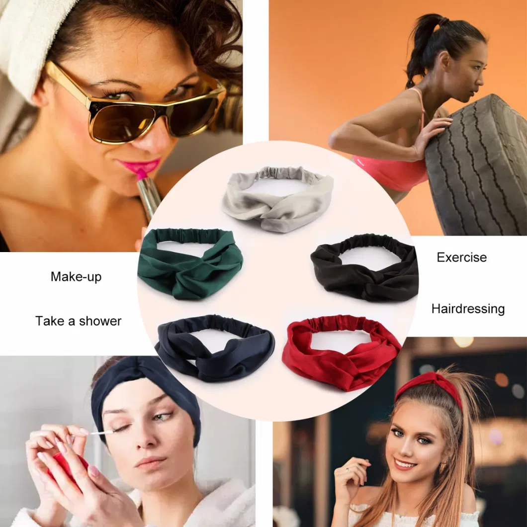 Hot Sale Silk Headband Women Hair Bands Elegant Headwear Hair Accessories