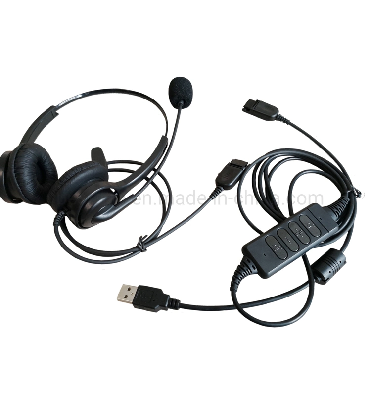 USB Computer Telephone Headset Telephone Binaural Call Center USB Noise Canceling Headset