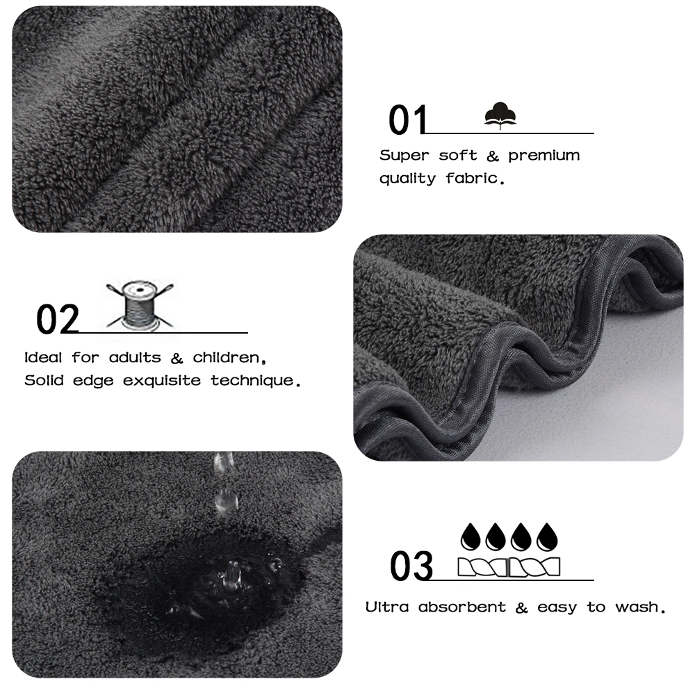 Double Layer Thickened Curly Long Hair Drying Hair Turban Microfiber Hair Drying Wrap for Women