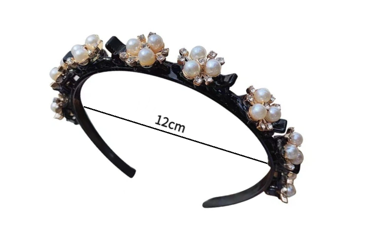 Hot Selling Double Bangs Headband for Women Double Layer Bands Clip Barrette Braid Tool Hair Accessories Bows