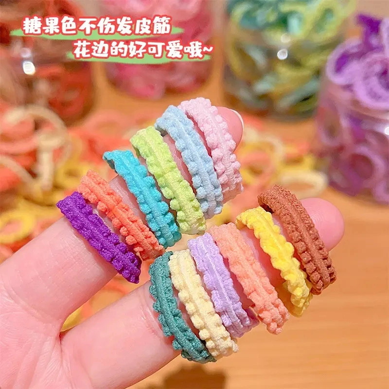 High Stretch Rubber Band Girls Colorful Lace Hair Bands Kids Hair Accessories