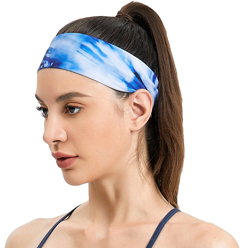 Yoga Running Sports Headbands Tie Dye Pattern Elastic Non Slip Sweat Workout