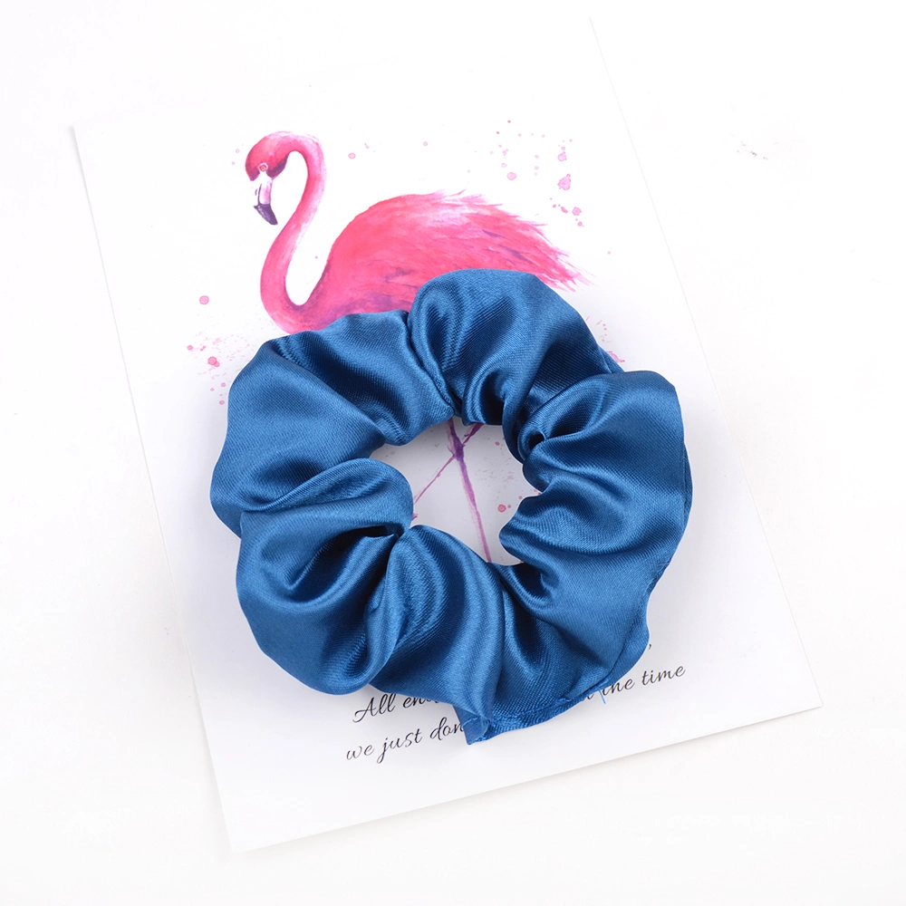 3.9 Inch Women Silk Scrunchie Elastic Handmade Multicolor Hair Band Ponytail Holder