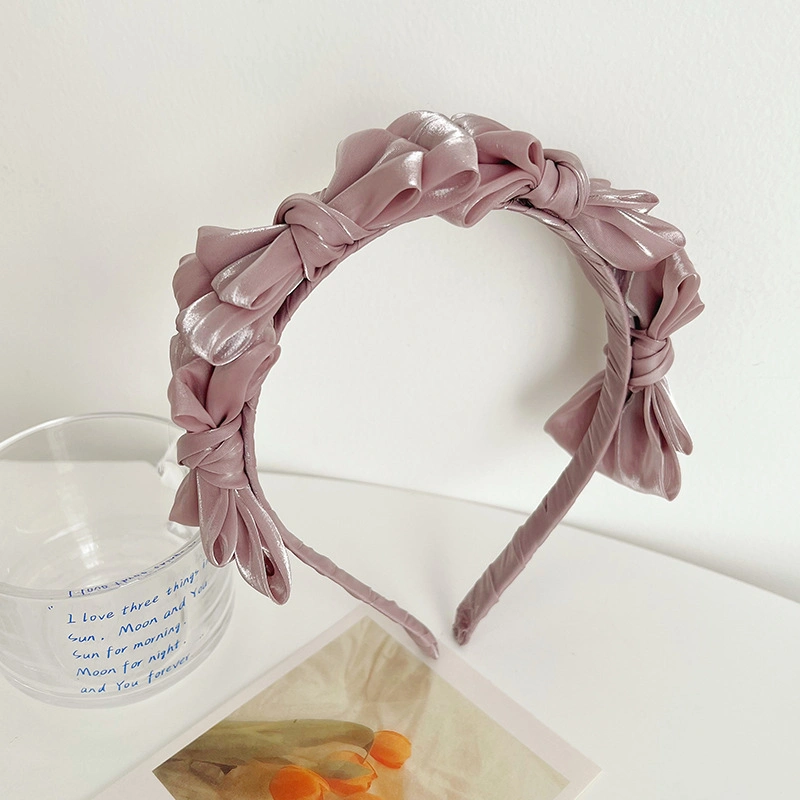 High Quality Hot Sale Designer Korean Ruffles Headband Fashion Colorful Winkle Fluffy Headband for Girls