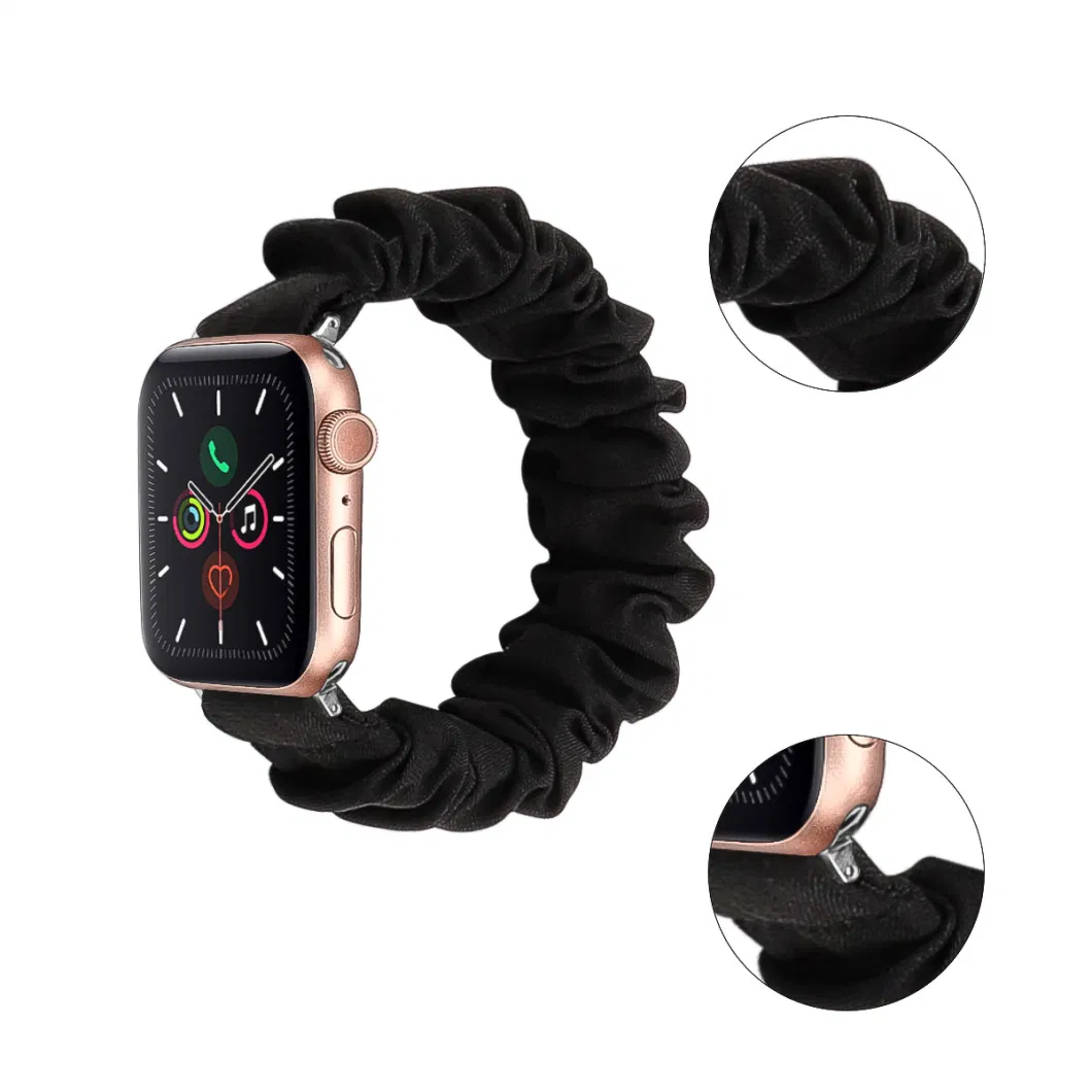 Multi Color Ladies Hair Elasticity Watchband Bracelet Nylon Loop Band for iWatch Strap Bracelet 6 5 4 Watch Accessories