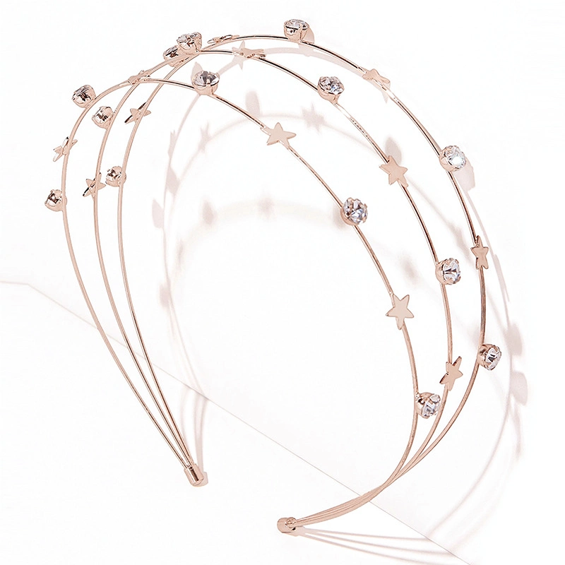 Metal Hair Hoops Stars Rhinestones Headband