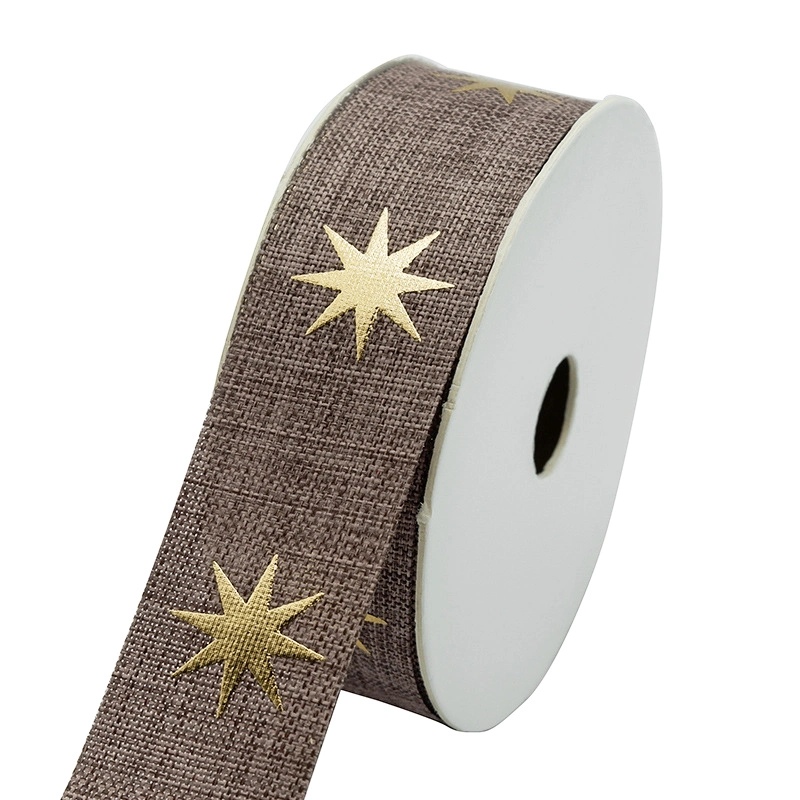 Star Pattern Hot Stamping Printing Fabric Ribbon for DIY Hair Accessories Gifts