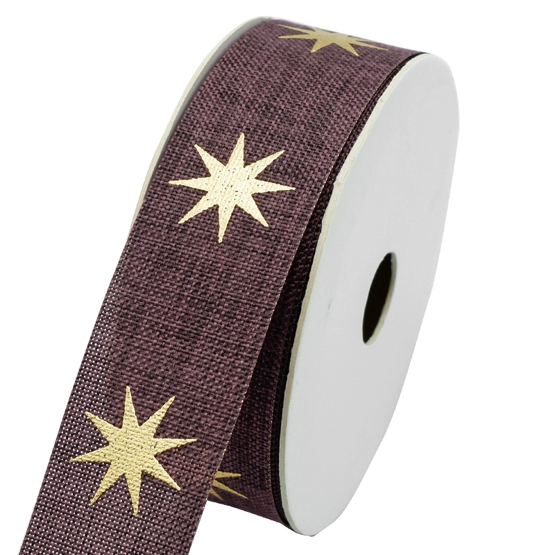 Star Pattern Hot Stamping Printing Fabric Ribbon for DIY Hair Accessories Gifts