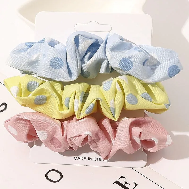 Hot Sale Newest Design Floral Super Fairy 3 PCS Hair Scrunchies Set Hair Band Scrunchies