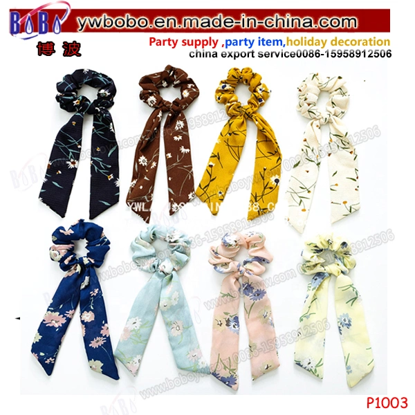 Fashion Girl Multi Print Elastic Color Graffiti Hair Scrunchies Hair Tie Long Scarf Scrunchies for Women Birthday Gift (P1001)