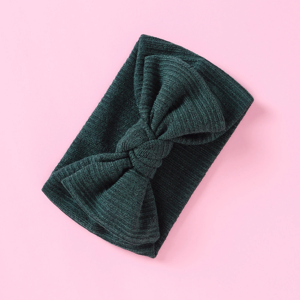 Ins Children&prime;s Wool Headband Double Knit Elastic Bow Headband for Baby