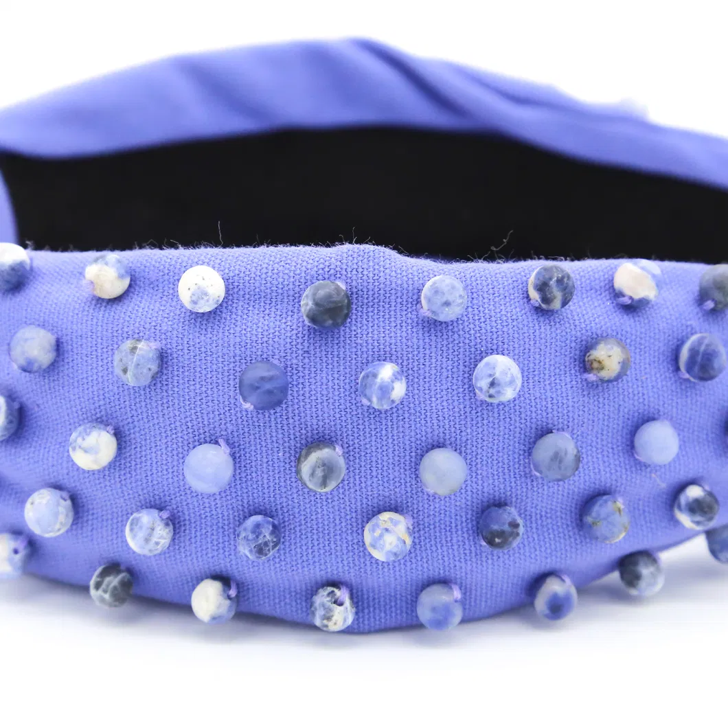 2024 Football Headband with Pearls Crystal Headbands Holiday Sports Women Knotted Hairband