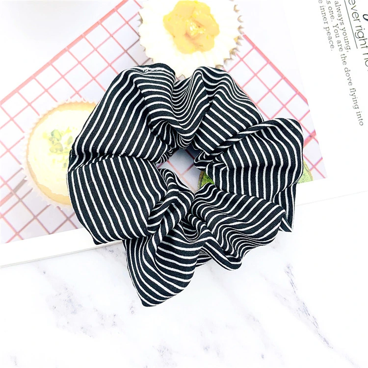 Factory Main Product Fashion Accessories Hair Band Stripe Printed Women Hair Scrunch