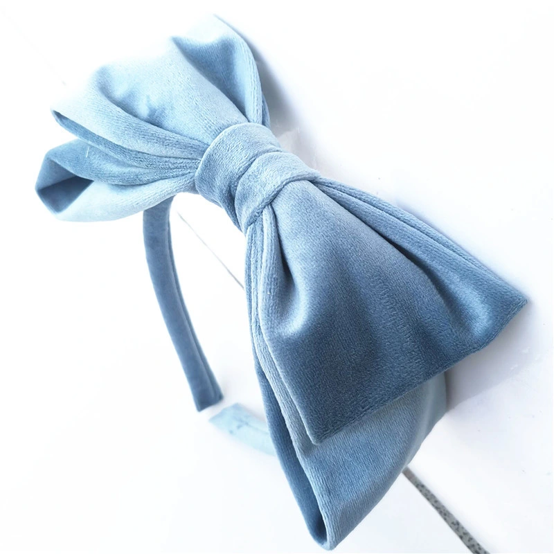 Korean Autumn/Winter Double Layer 22cm Velvet Fabric Bow Headband