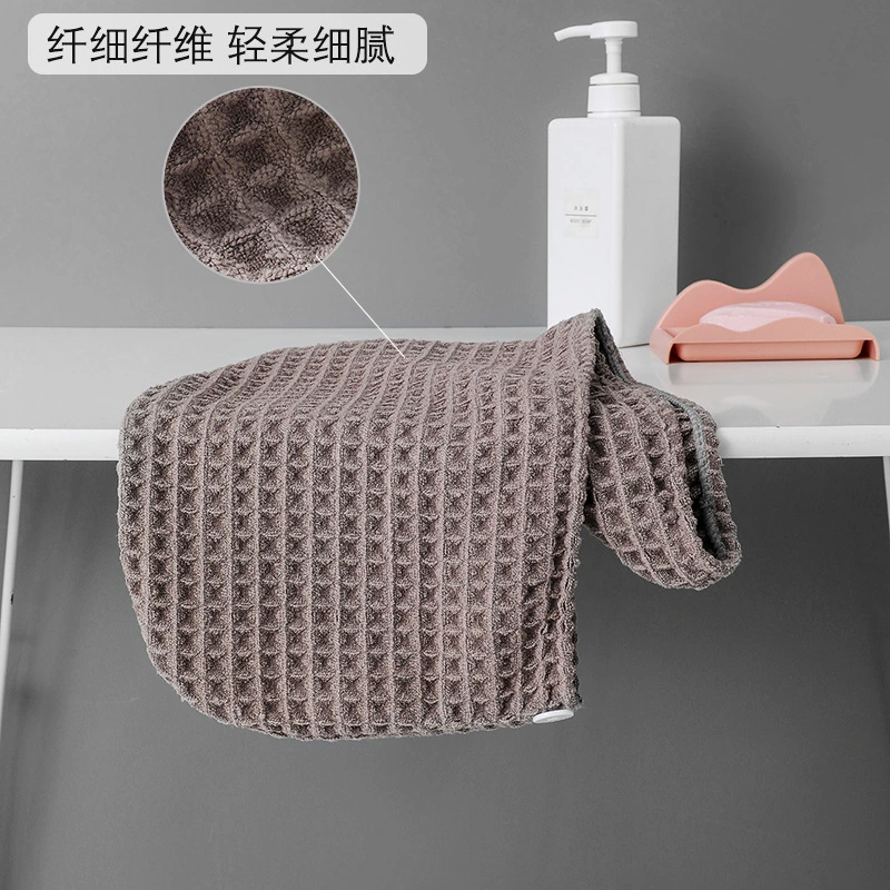 25*65cm Waffle Hair Turban Super Absorbent Fast Drying Microfiber Turban Hair Towel Shower Cap