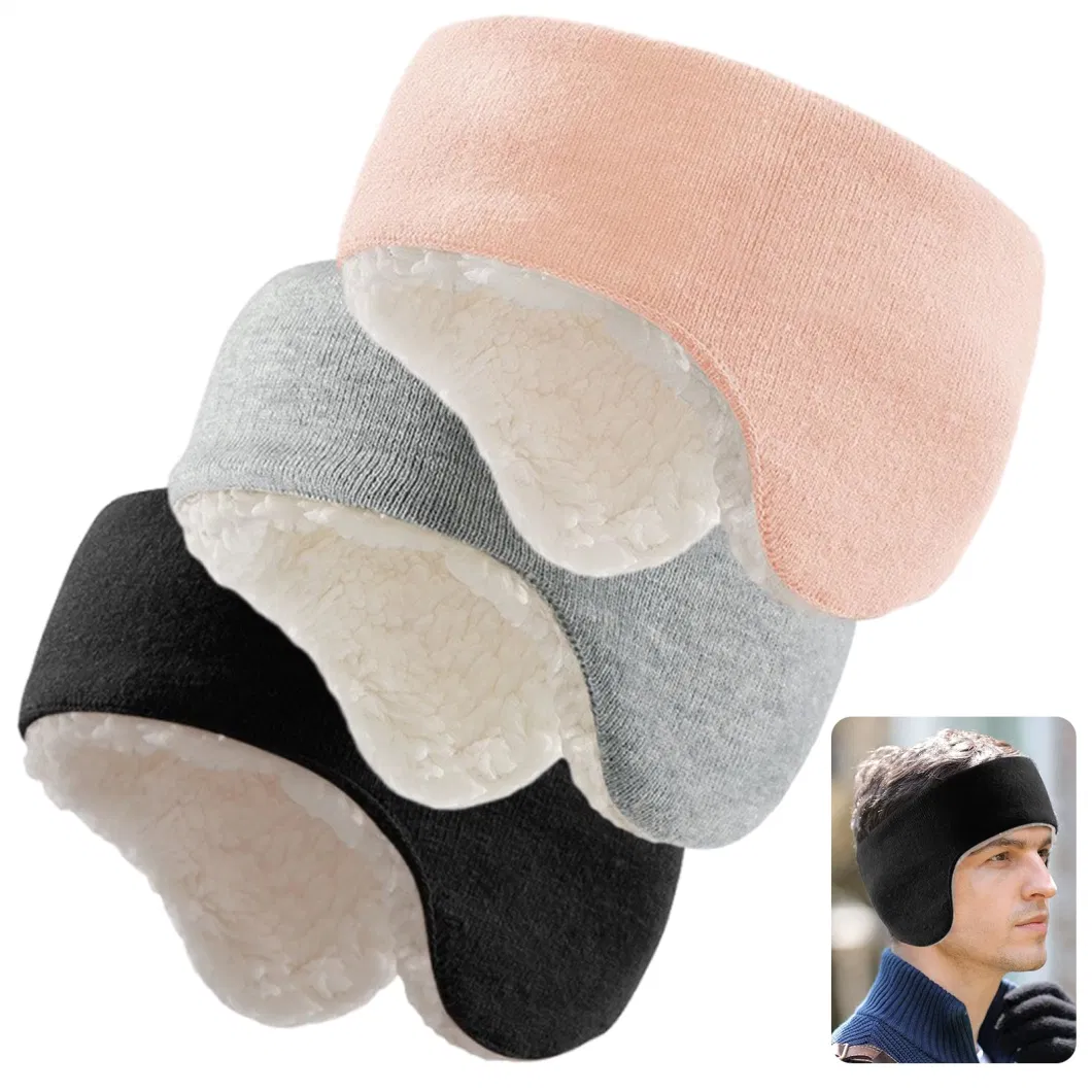 Unisex Winter Ear Warmer Cover Headband Faux Fleece Lined Cold Weather Earmuffs Hairband Cycling Sports