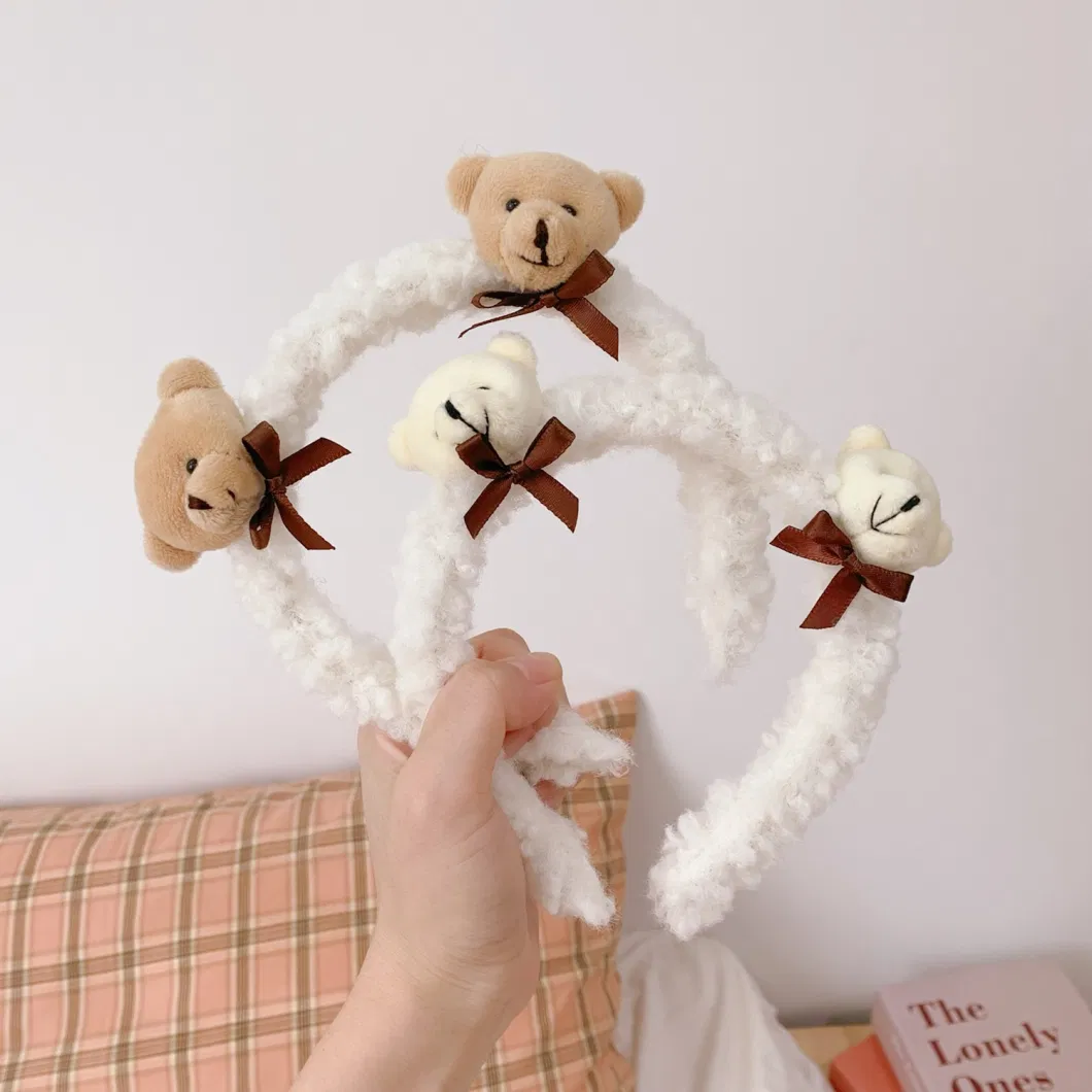 Fluffy Bear Rabbit Hair Hoop Cute Rabbit Headbandb Hair Band Headdress