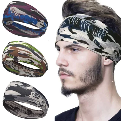 Camouflage personalizzato Gym Turban Headwear avvolge le cuffie per Uomini