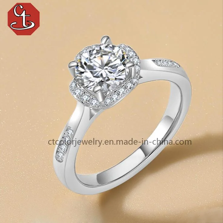 Fashion 925 Sterling Silver Wedding Band Mother of Moissanite Jewellery