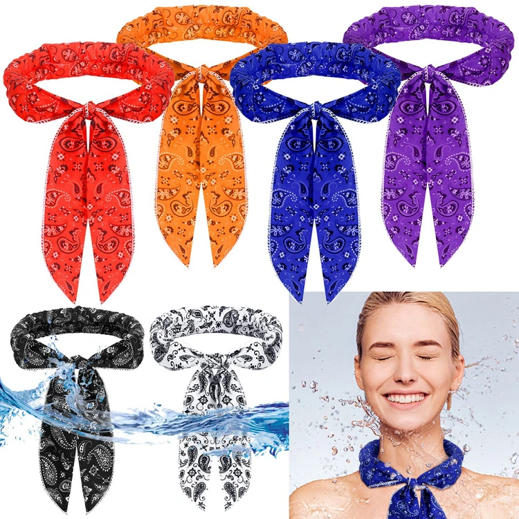 Ice Cooler Scarf Multicolored Neck Wrap Cooling Scarf Water Soaking Bandana Headband for Neck