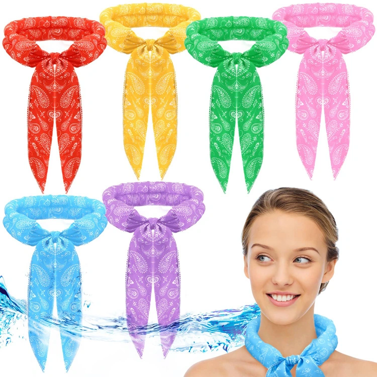 Ice Cooler Scarf Multicolored Neck Wrap Cooling Scarf Water Soaking Bandana Headband for Neck