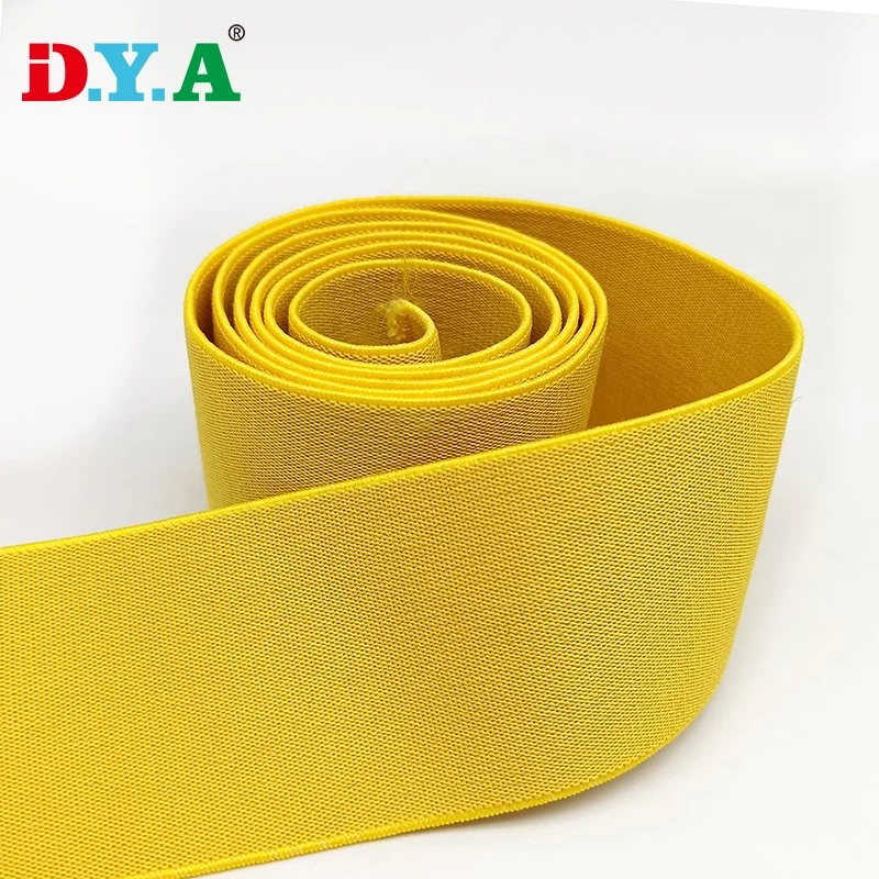 1.5inches Wide Elastic Woven Webbing Yellow Shiny Nylon Latex Elastic Band for Garment Sewing Accessories Underwear Waistband