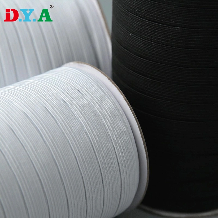 Factory Stocks 6mm Elastic Braid Flat Braided Band for Garment Sewing