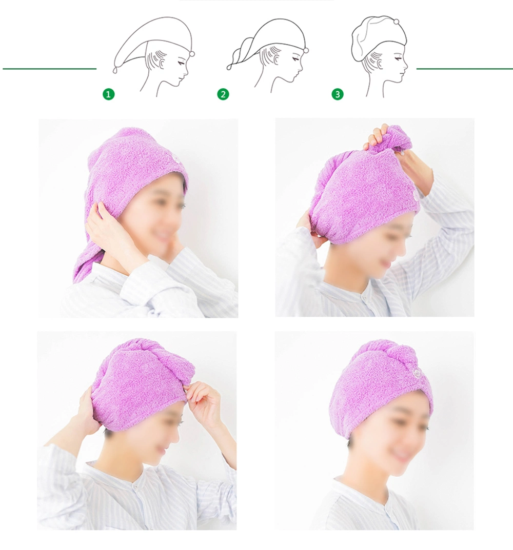 Microfiber Hair Drying Hat Towel Shower Bath SPA Turban Hair Dry Cap