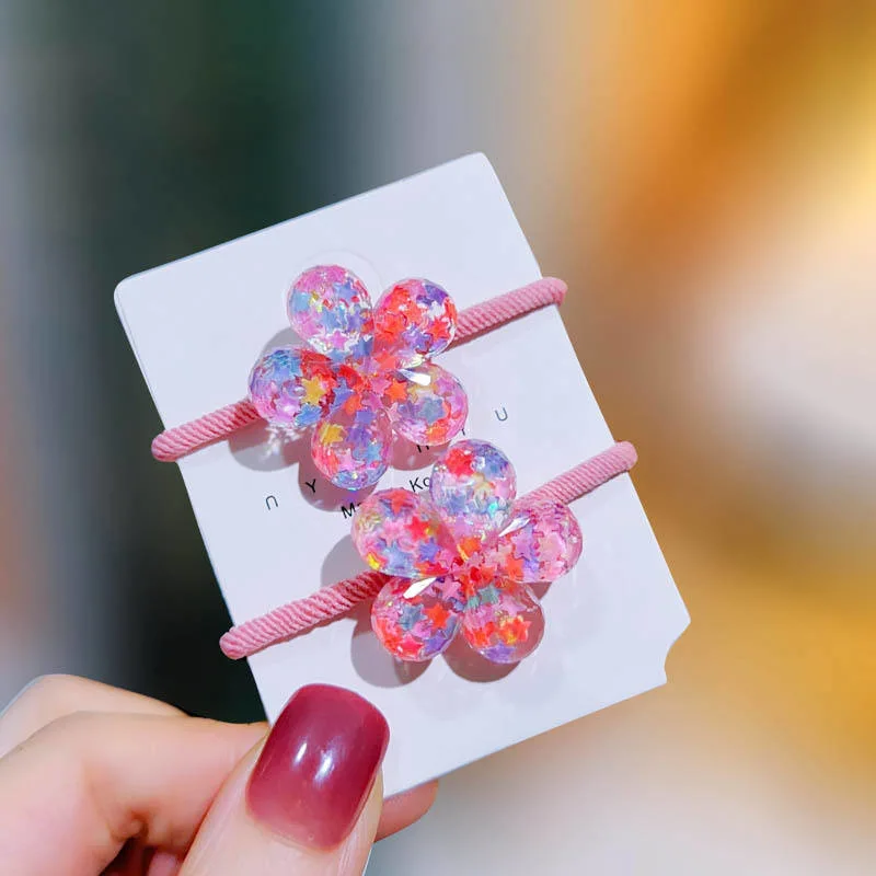 South Korea&prime;s New Children&prime;s Laser Sequin Flower Rubber Band