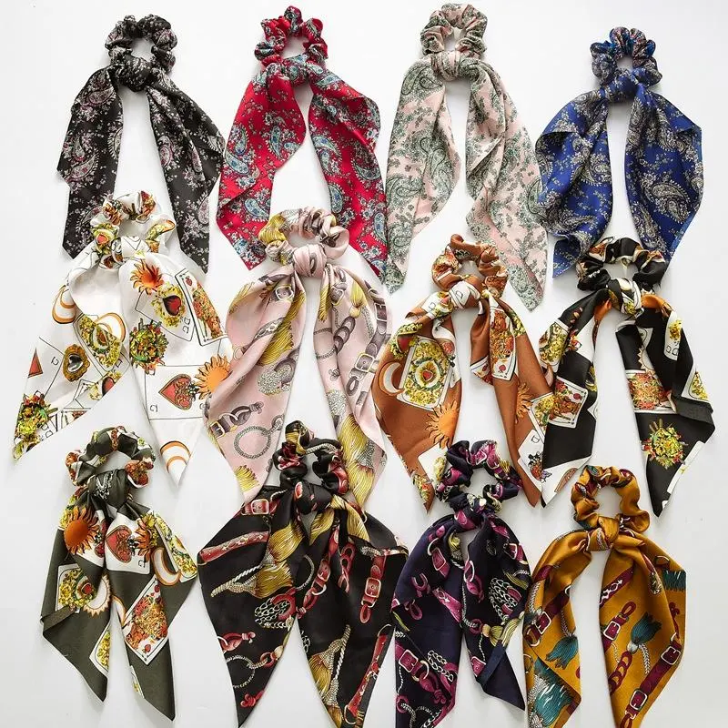 Ponytail Scarf Hair Ties Accessories Satin Bow Hair Scrunchies Ribbon Hair Bands