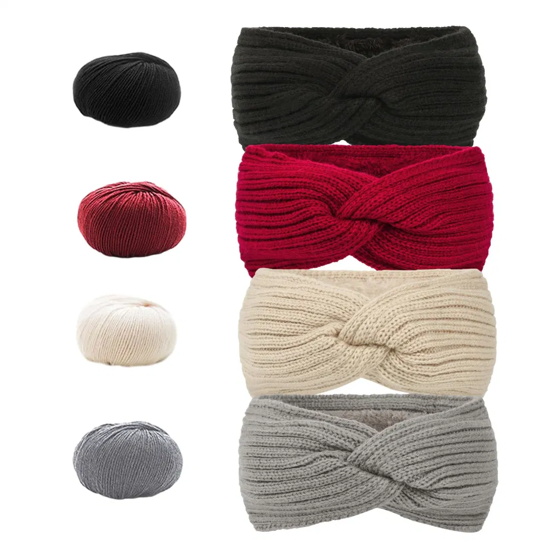 Fashion Women Lady Crochet Bow Knot Turban Knitted Head Wrap Hairband Winter Ear Warmer Headband