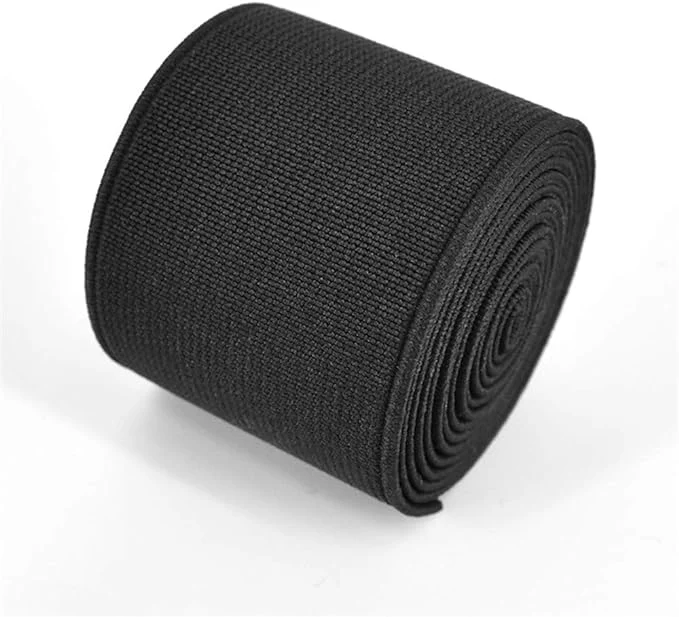 Lemo Navy 2 Inch Knit Elastic Band Double-Side Twill Woven Elastic Heavy Stretch Elastic Spool for Sewing Pants Waistband