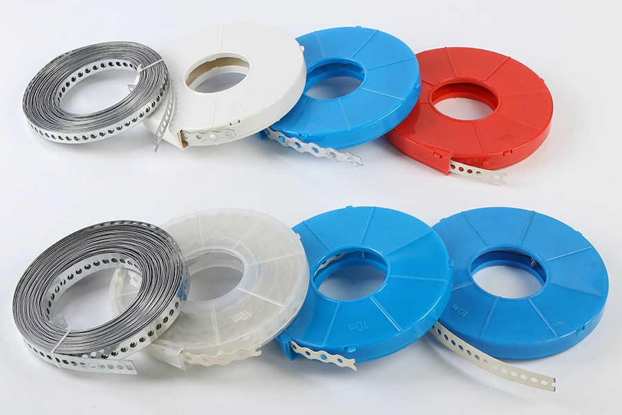 2023 PVC Dipping Plastic Stainless Steel Strip Band of Rounded and Straight Fixed Galvanized Band Cutting Belt Perforated Steel Strip