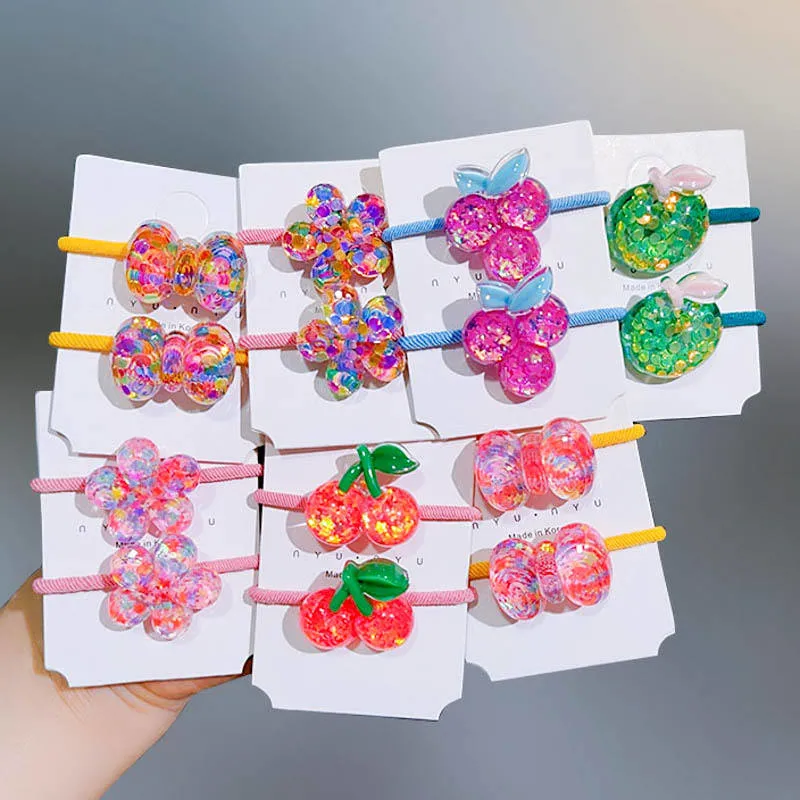 South Korea&prime;s New Children&prime;s Laser Sequin Flower Rubber Band