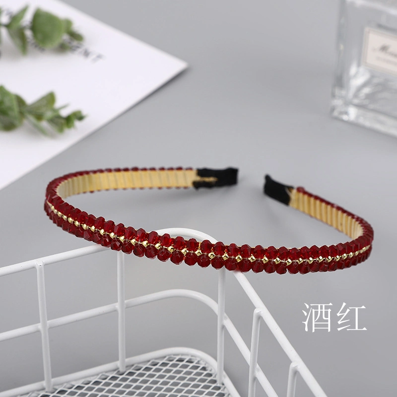 Fashion Crystal Hair Band Hand Beaded Hair Clip Simple Hairband