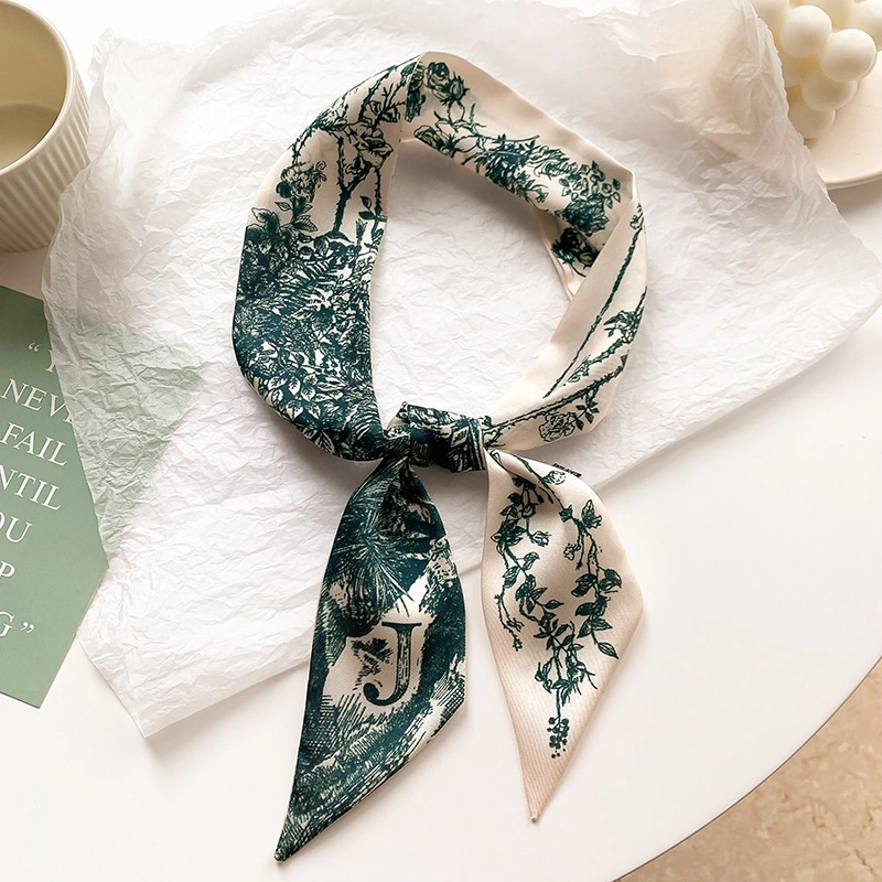 Letter Silk Scarf Tie Ribbon Hair Band