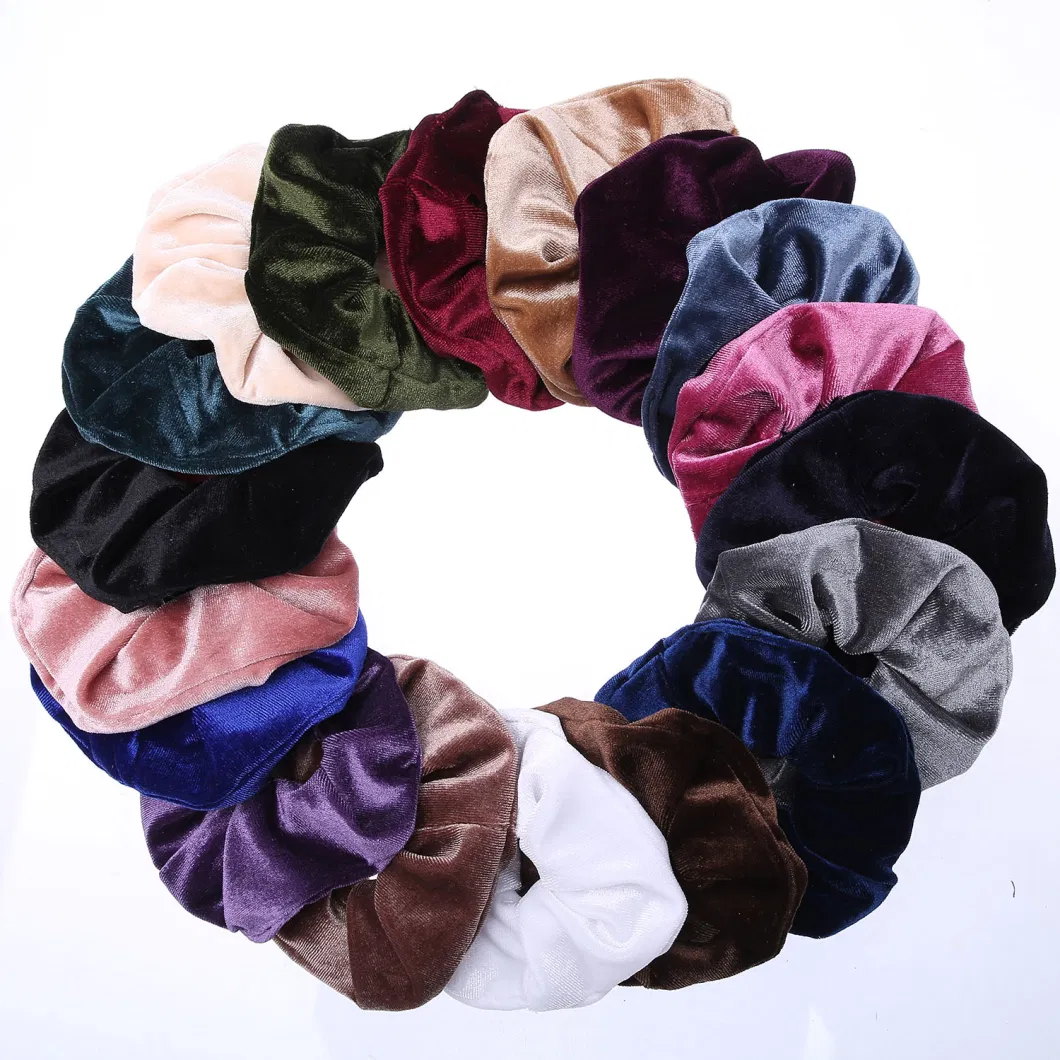 Colorful Elastic Velvet Scrunchies Ponytail 8cm Hair Band