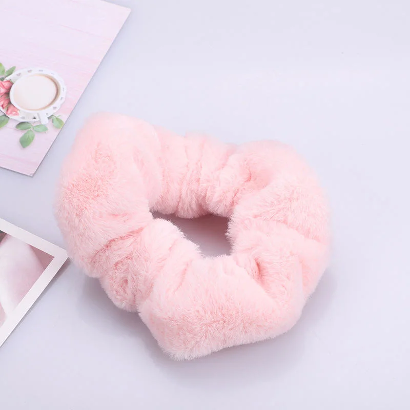 Fashion Girl Jade Rabbit Velvet Large Intestine Hair Circle Candy Color Plush Head Band