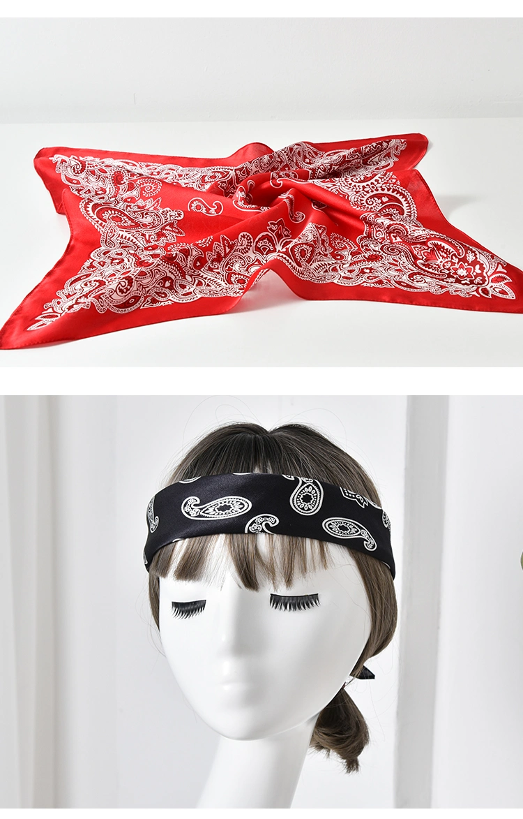 Classic Paisley Printed Kerchief Hiphop Bandana Wrist-Wrap Triangular Trouser Boy Street Dance Head Scarf