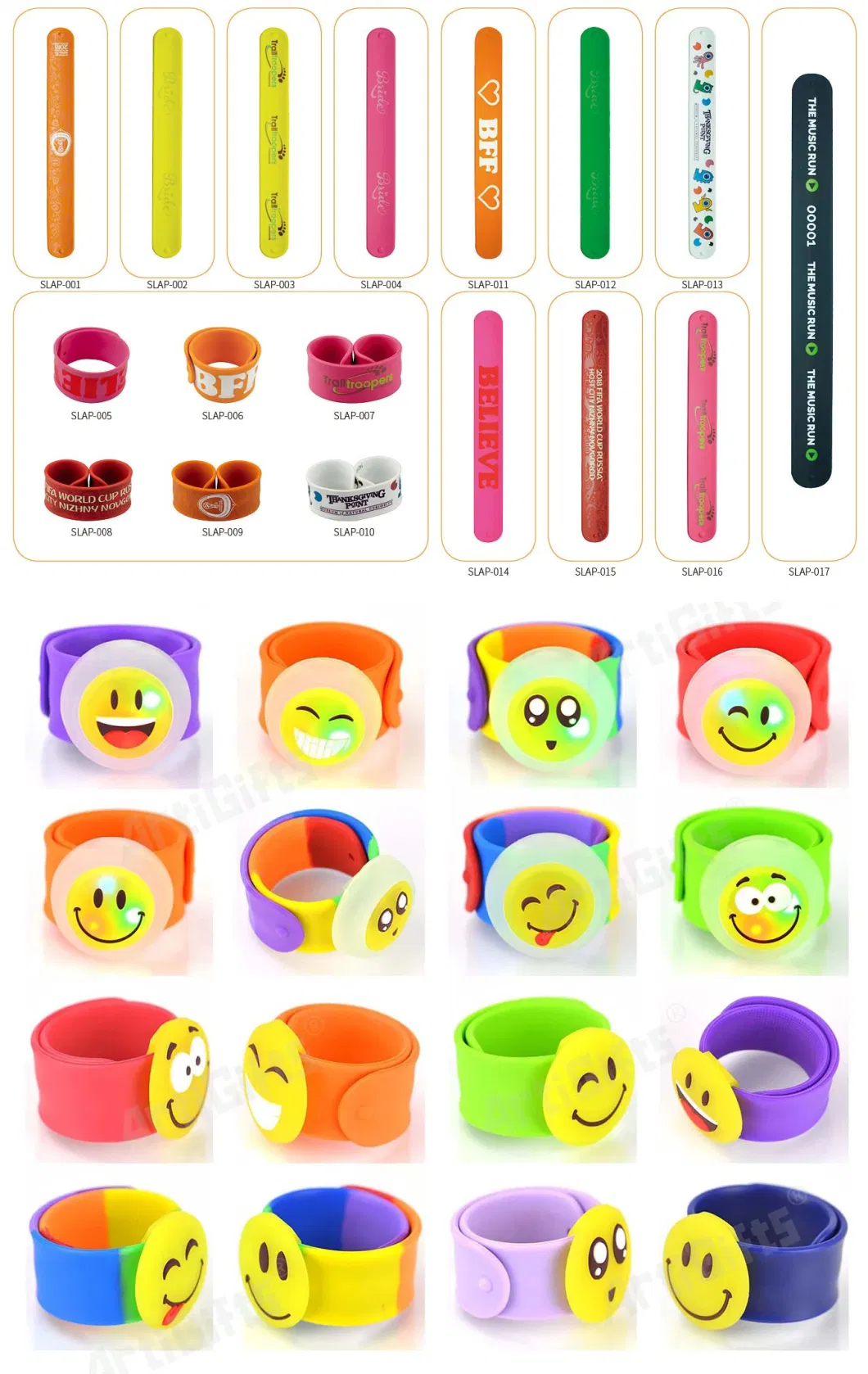 Customized Printed Logo Rainbow Rubber Adjustable RFID Silicone Wristband