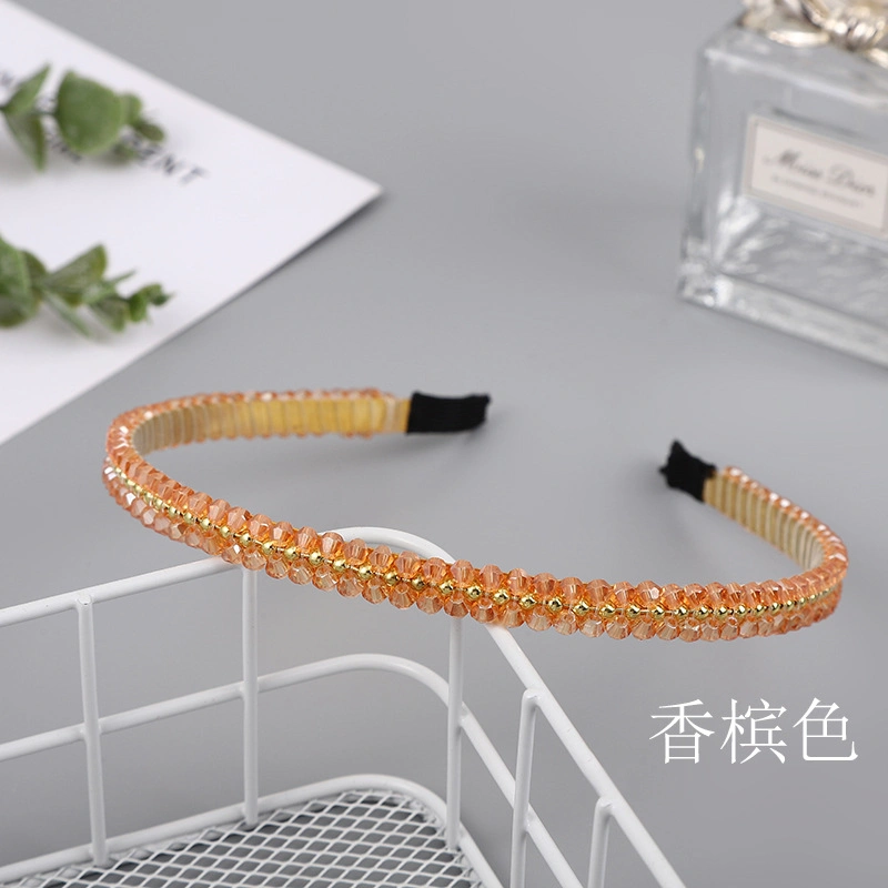 Fashion Crystal Hair Band Hand Beaded Hair Clip Simple Hairband