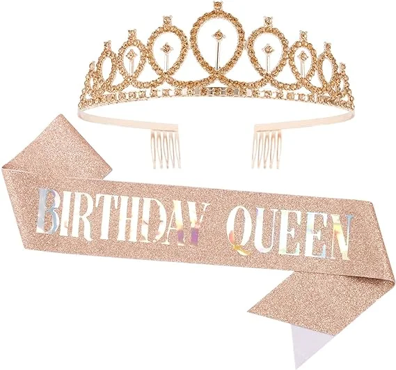 Birthday Crowns for Women It&prime;s My Birthday Sash &amp; Rhinestone Tiara Set