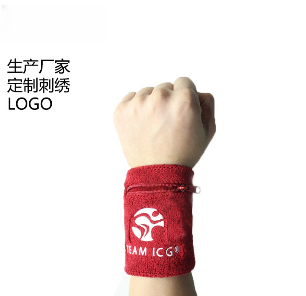 Customized Sport Wristband with Zipper for Promotional