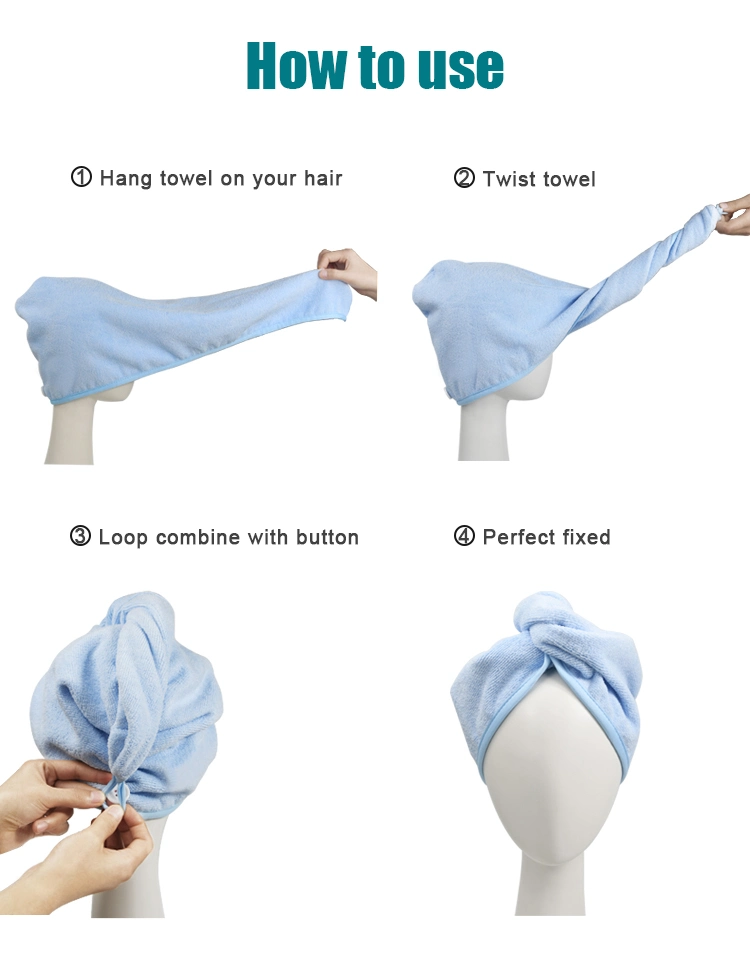 Microfiber Hair Towel Turban Private Label Microfiber Turban Hair Drying Towels Wrap