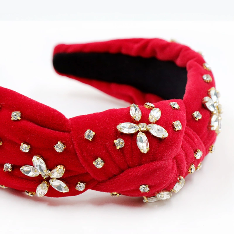 Hand-Set Beads Custom Rhinestone Designer Headbands for Women Luxury Ins Omg Hairband