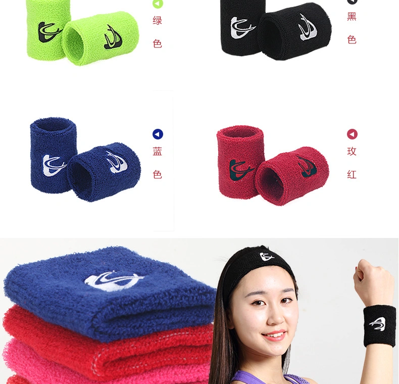 Custom Promotional Expandable Embroidery Logo Breathable Comfortable Terry Cotton Sports Basketball Tennis Sweat Wristband