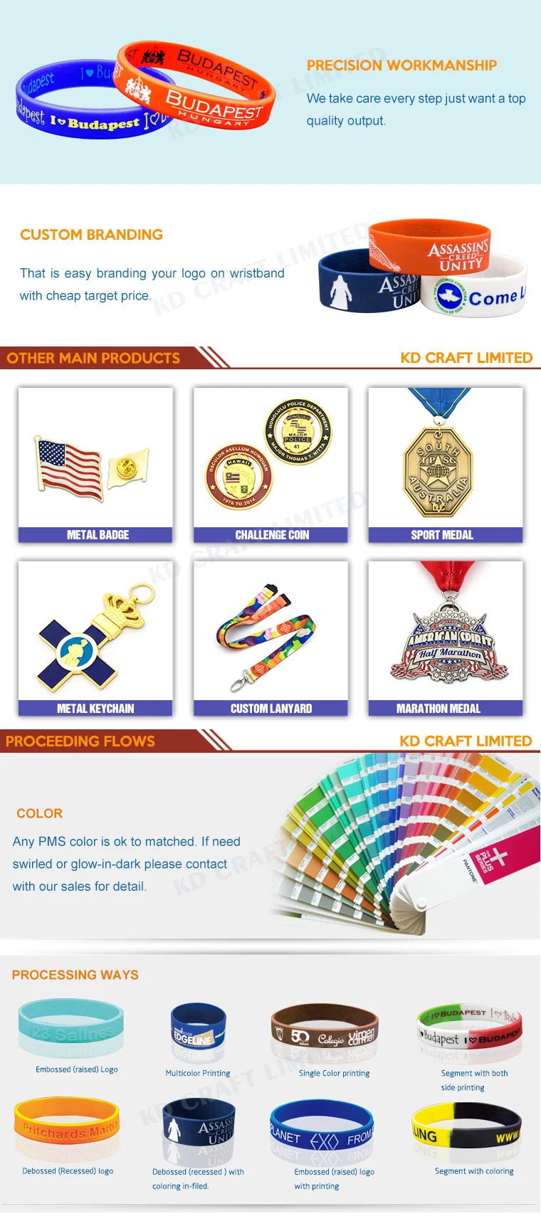 Wholesale Promotional Custom Eco-Friendly Thin Silicone Bracelets Rubber Band From China (KD-0006)