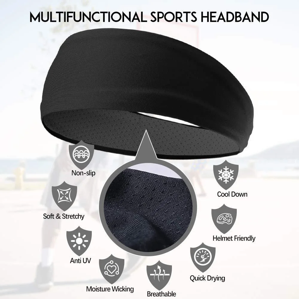 Custom Logo Sports Headband Running Yoga Workout Gym Fitness Head Band Sweatband